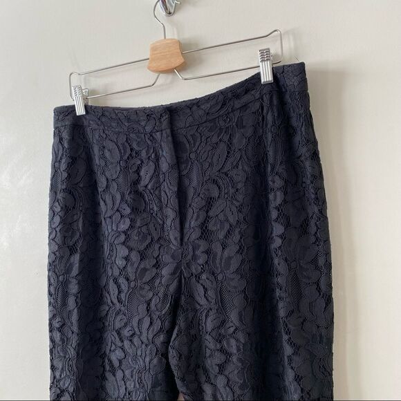 WAYF-BLACK Rennes Lace High Rise Cropped Pants (Size:XL) - Picture 6 of 13